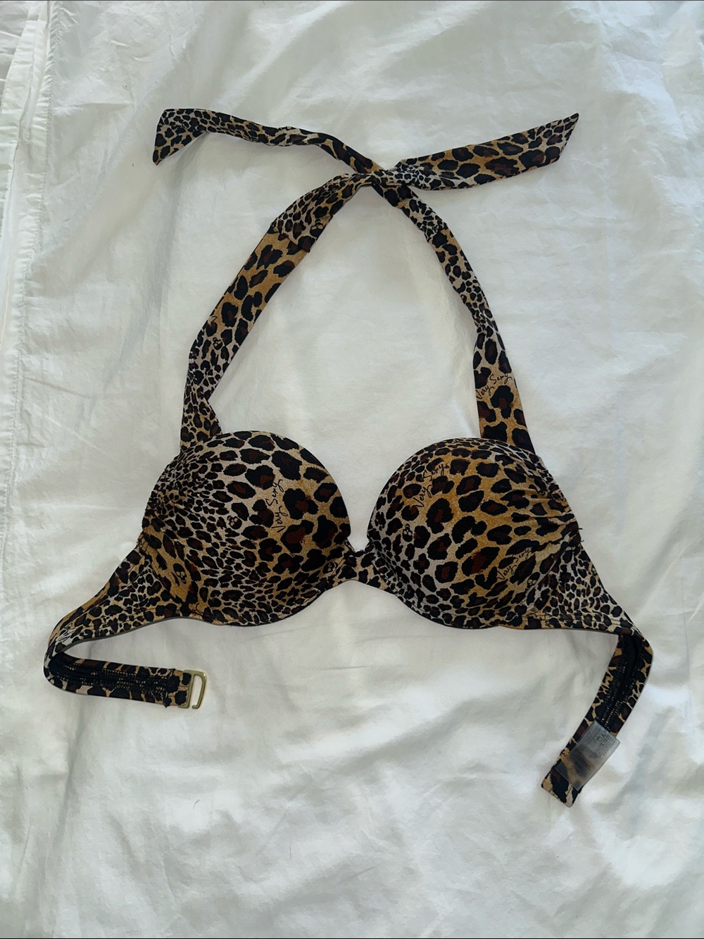32B Victoria's Secret Leopard Print Push-Up Bikini Top